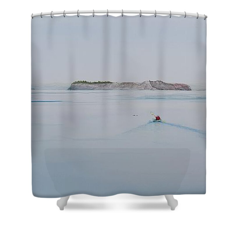 Pacific Northwest Shower Curtain featuring the painting Like Glass by Lisa Debaets