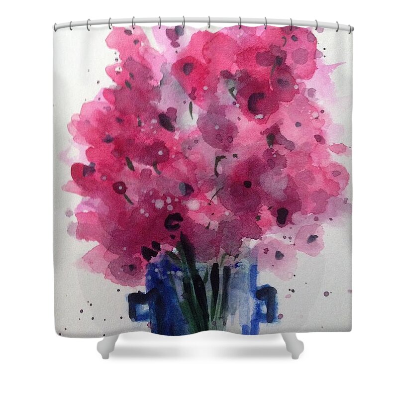 Flower Shower Curtain featuring the painting Lilac by Britta Zehm
