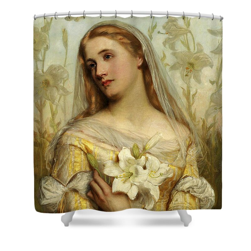 Gustav Pope Shower Curtain featuring the painting Lilies by Gustav Pope