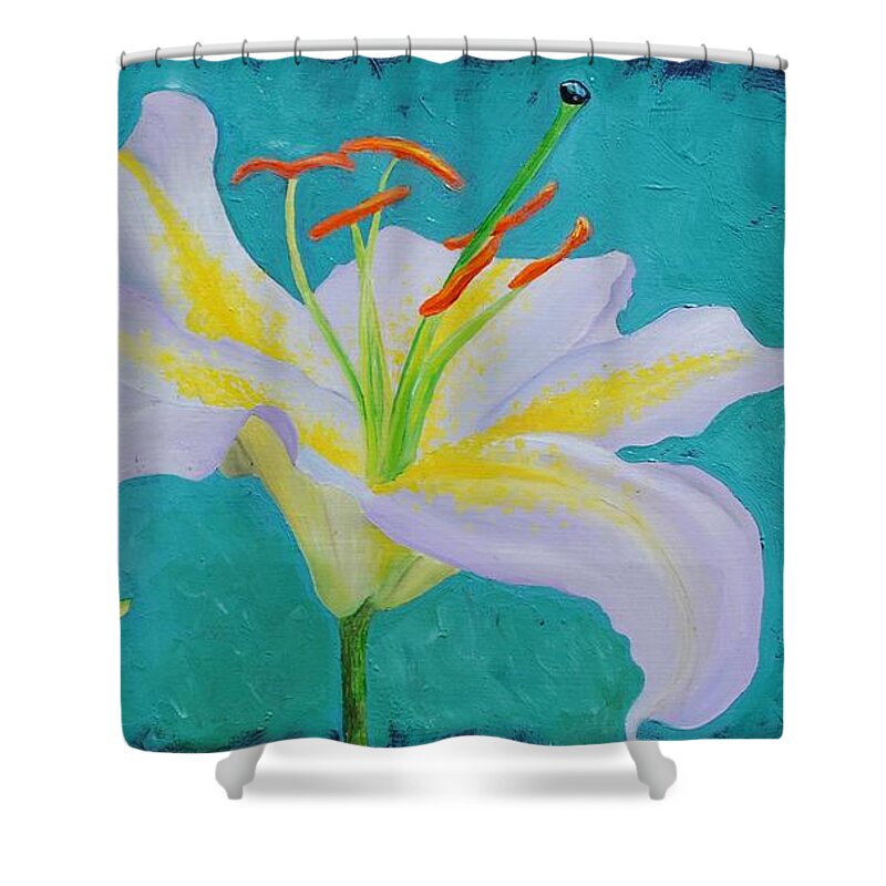 Lily Shower Curtain featuring the painting Lily by Emily Page