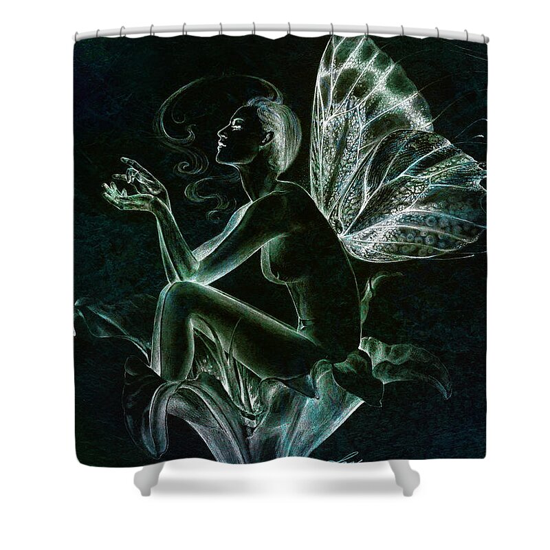 Fairy Shower Curtain featuring the painting Lily Fay by Ragen Mendenhall