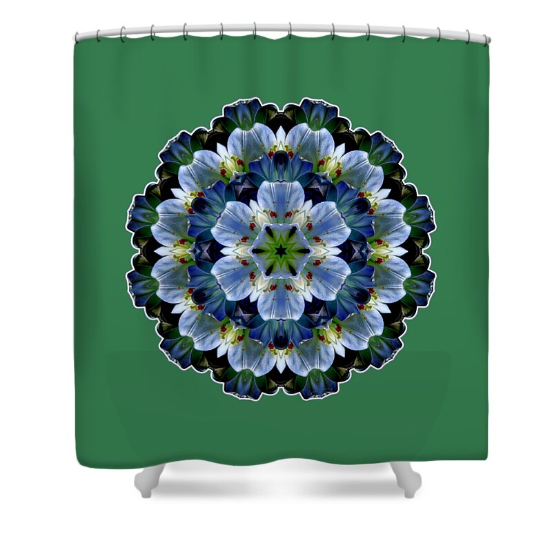 Easter Lilies Shower Curtain featuring the digital art Lily Medallion by Lynde Young