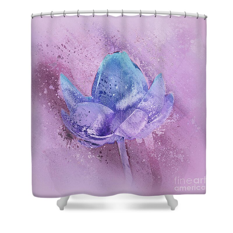 Lily Shower Curtain featuring the digital art Lily my Lovely - s113sqc77 by Variance Collections
