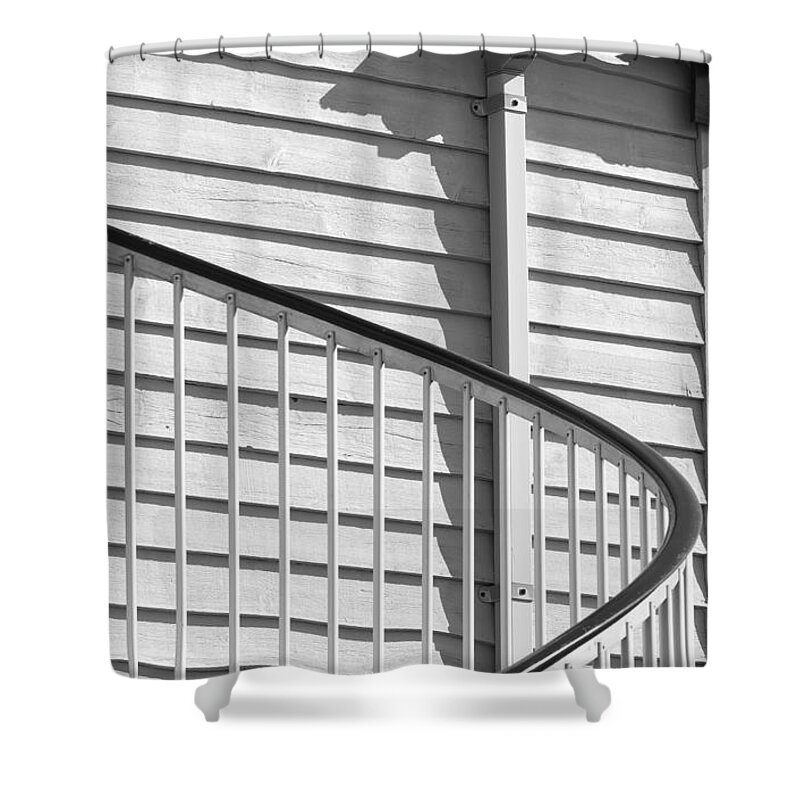 Black And White Shower Curtain featuring the photograph Lines and curves by Colin Rayner