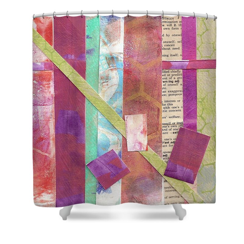 Abstract Shower Curtain featuring the painting Lines on a Page by Cynthia Westbrook
