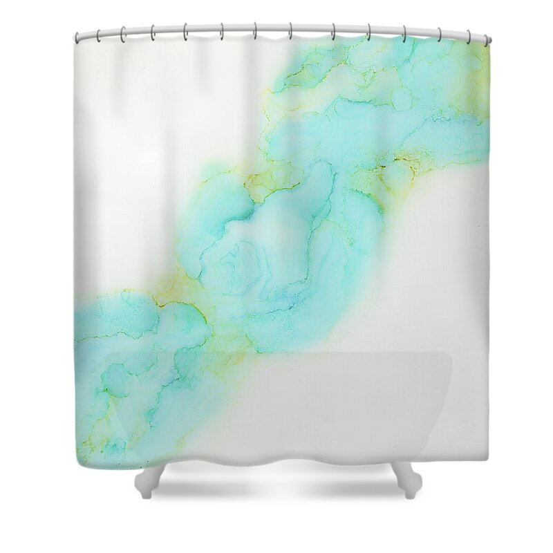Ink Abstract Shower Curtain featuring the painting Lingering Onward by Joanne Grant
