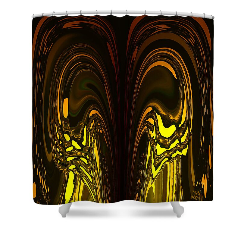 Art Shower Curtain featuring the digital art Liquid Aurora 5 by Andrea Lawrence