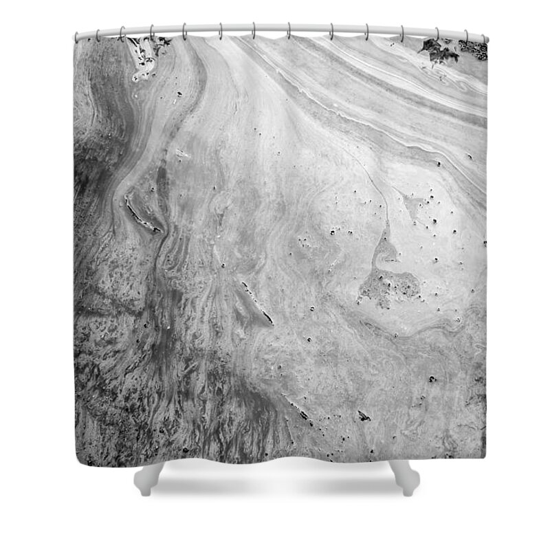 Abstract Shower Curtain featuring the photograph Liquid Oil on Water with Marble Wash by John Williams