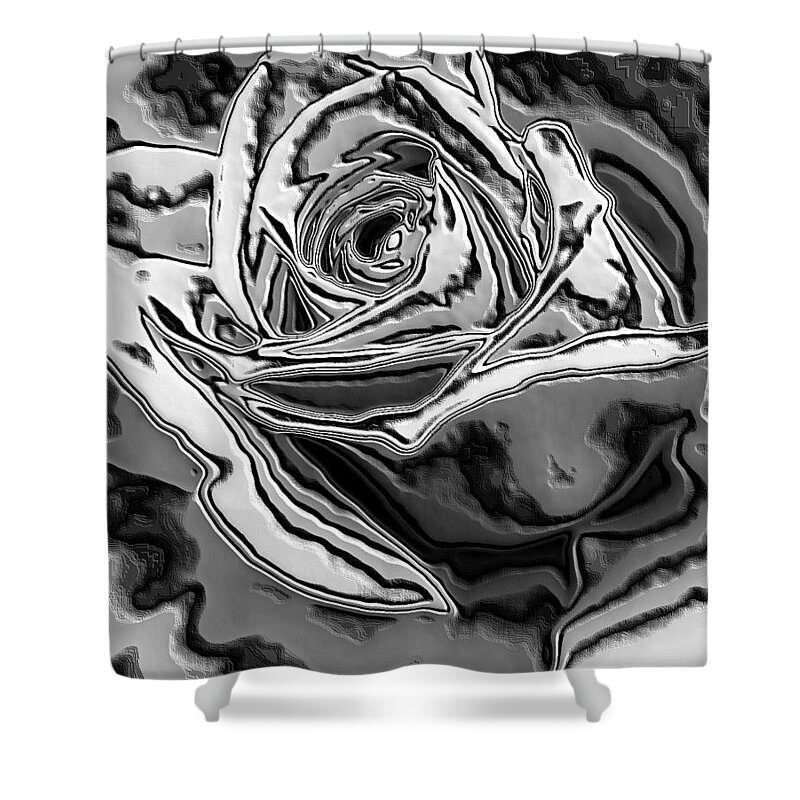 Digital Art Shower Curtain featuring the photograph Liquid Rose by Belinda Cox