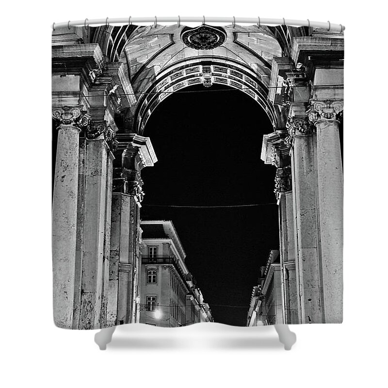 Architecture Shower Curtain featuring the photograph Lisbon - Portugal - Triumphal Arch - Rua Augusta by Carlos Alkmin