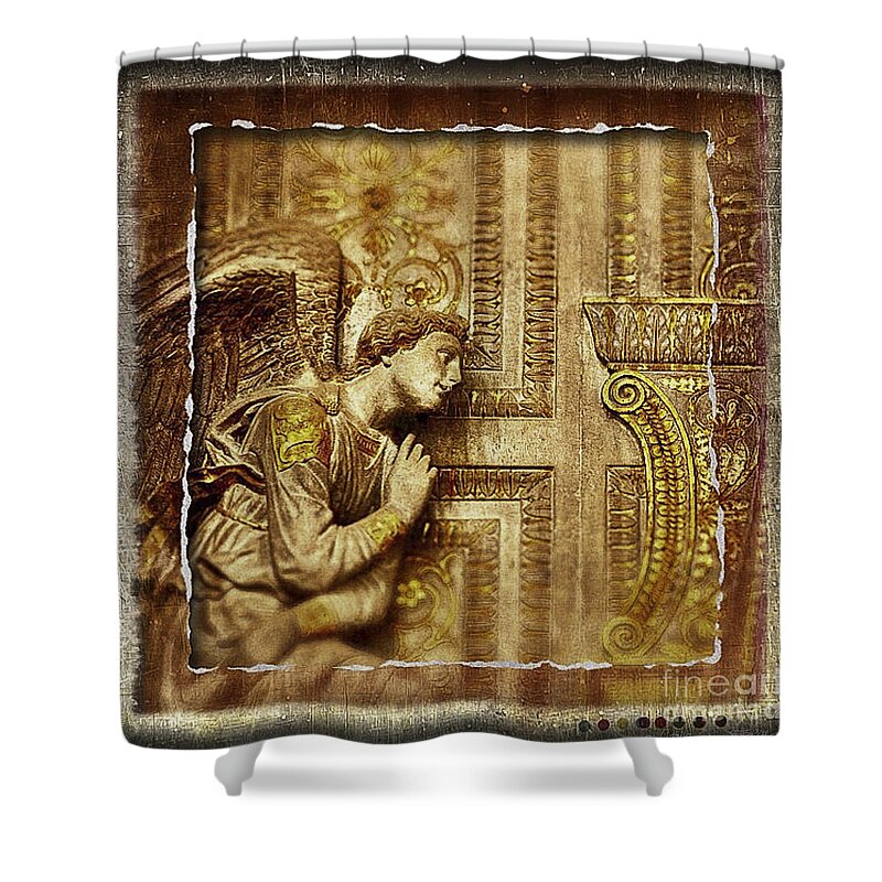 Angel Shower Curtain featuring the photograph Listening Angel by Craig J Satterlee