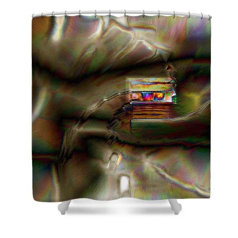Paula Shower Curtain featuring the digital art Little House on the Abstract Prairie by Paula Ayers