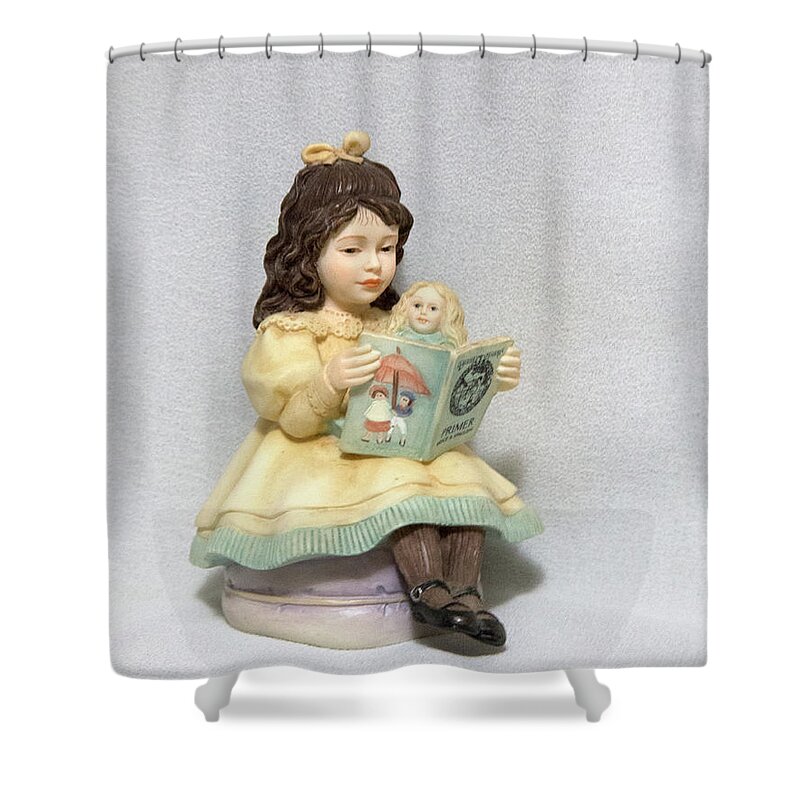 Figurine Shower Curtain featuring the photograph Little Miss Muffet by Linda Phelps