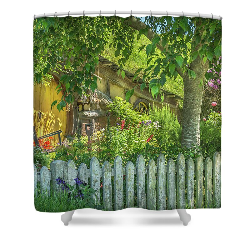 Hobbiton Shower Curtain featuring the photograph Little Picket Fence by Racheal Christian