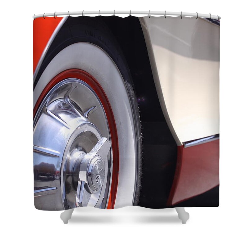Red Shower Curtain featuring the photograph Little Red Corvette by Jeff Floyd CA