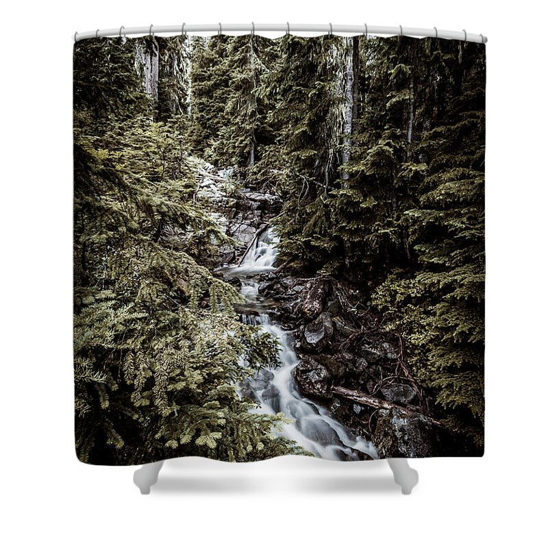 North Cascades National Park Shower Curtain featuring the photograph Little Stream in north cascades national park by Mati Krimerman