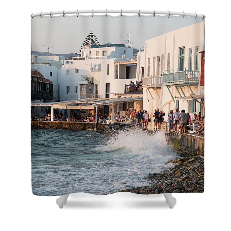 Greece Shower Curtain featuring the photograph Little Venice, Mykonos Island, Greece by Michalakis Ppalis