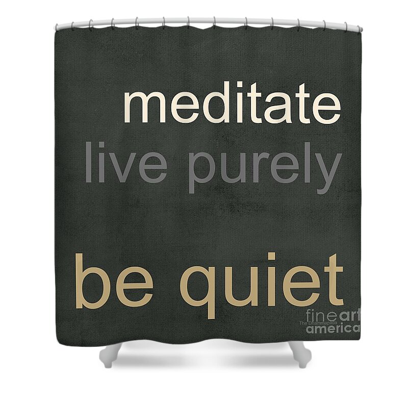 Buddha Shower Curtain featuring the mixed media Live Purely by Linda Woods