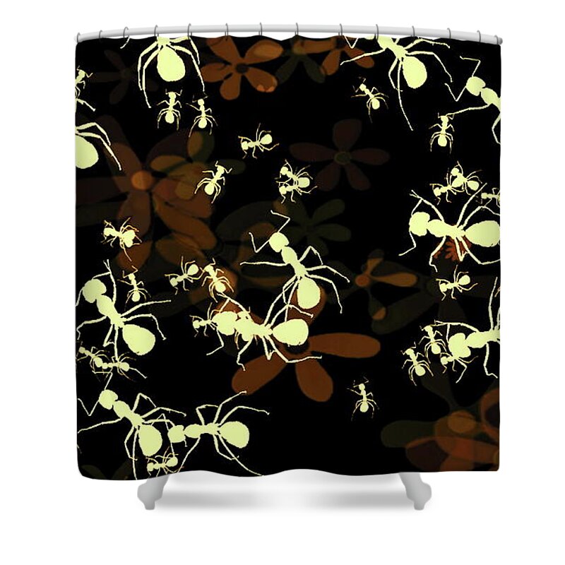 Digital Art Shower Curtain featuring the digital art Lives of Ants by Tim Richards