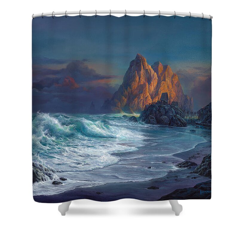 Michael Humphries Shower Curtain featuring the painting Living On the Edge by Michael Humphries
