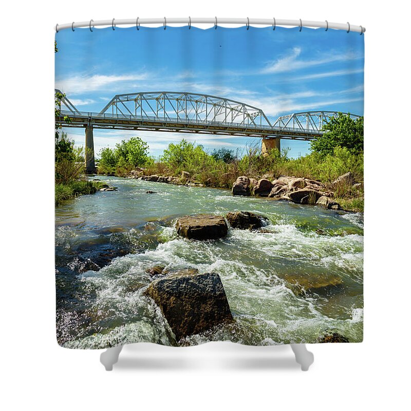 Highway 71 Shower Curtain featuring the photograph Llano River by Raul Rodriguez