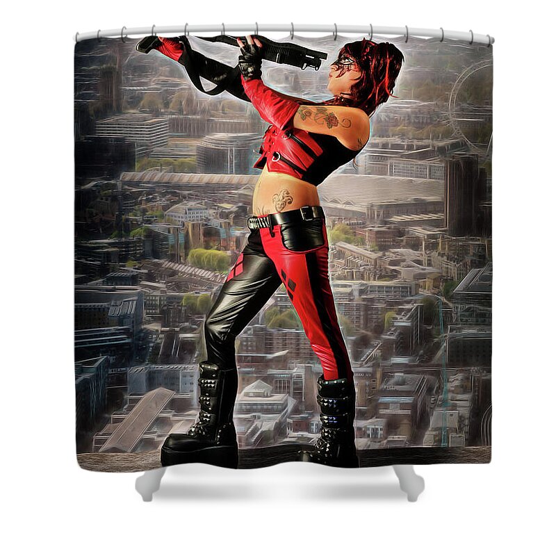 Harlequin Shower Curtain featuring the photograph Loaded Barrel by Jon Volden