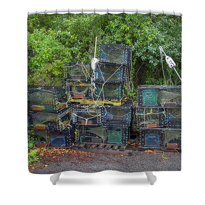 Seafood Shower Curtain featuring the photograph Lobster Traps by Kevin Craft