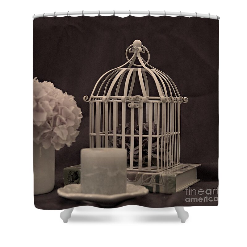 Cage Shower Curtain featuring the photograph Locked In by Sherry Hallemeier