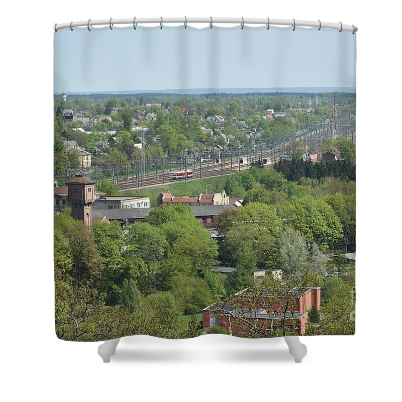 Engine Shower Curtain featuring the photograph Railroad /2/ by Oleg Konin