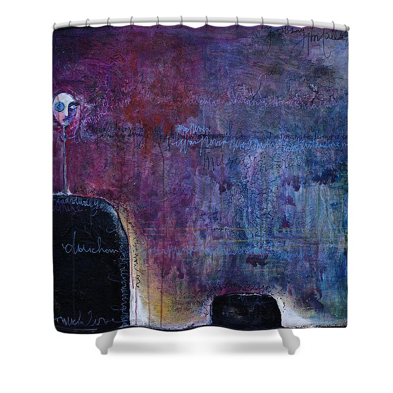 Laurie Maves Shower Curtain featuring the painting Lollipop Love No. 3 by Laurie Maves ART