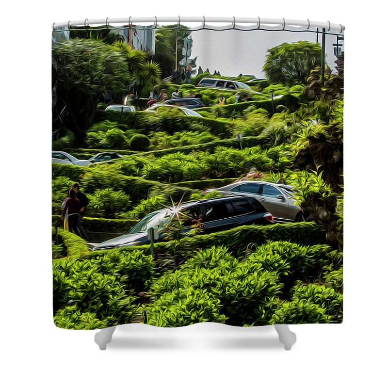 Lombard Street Shower Curtain featuring the photograph Lombard Street by Stuart Manning