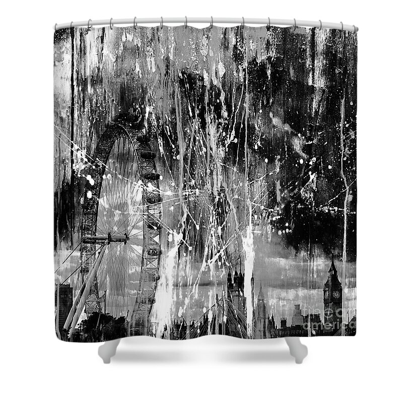 London Shower Curtain featuring the painting London City by Gull G