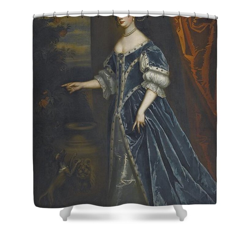 Studio Of Sir Peter Lely Soest 1618 - 1680 London Portrait Of Barbara Villiers Shower Curtain featuring the painting London Portrait Of Barbara Villiers by MotionAge Designs