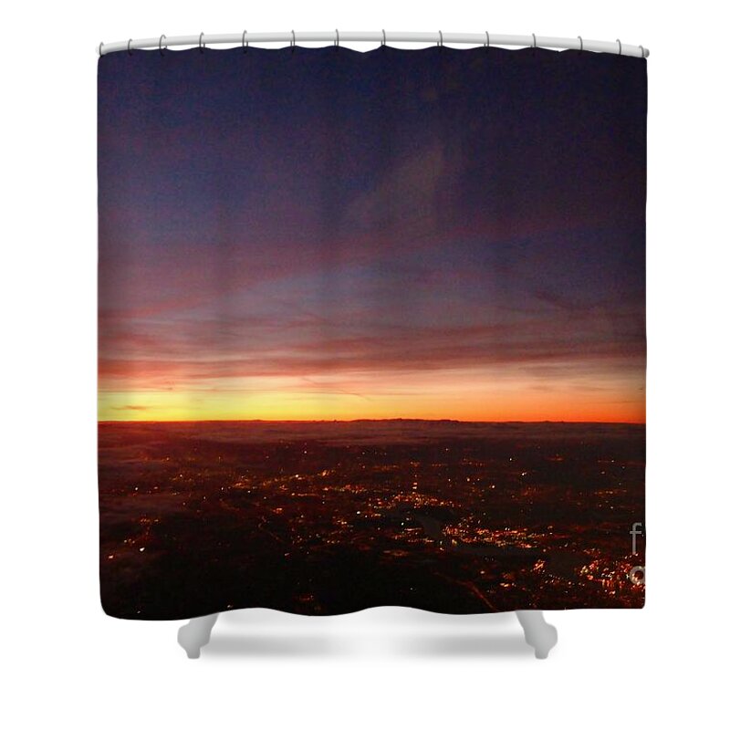 Sunset Shower Curtain featuring the photograph London Sunset by Amalia Suruceanu