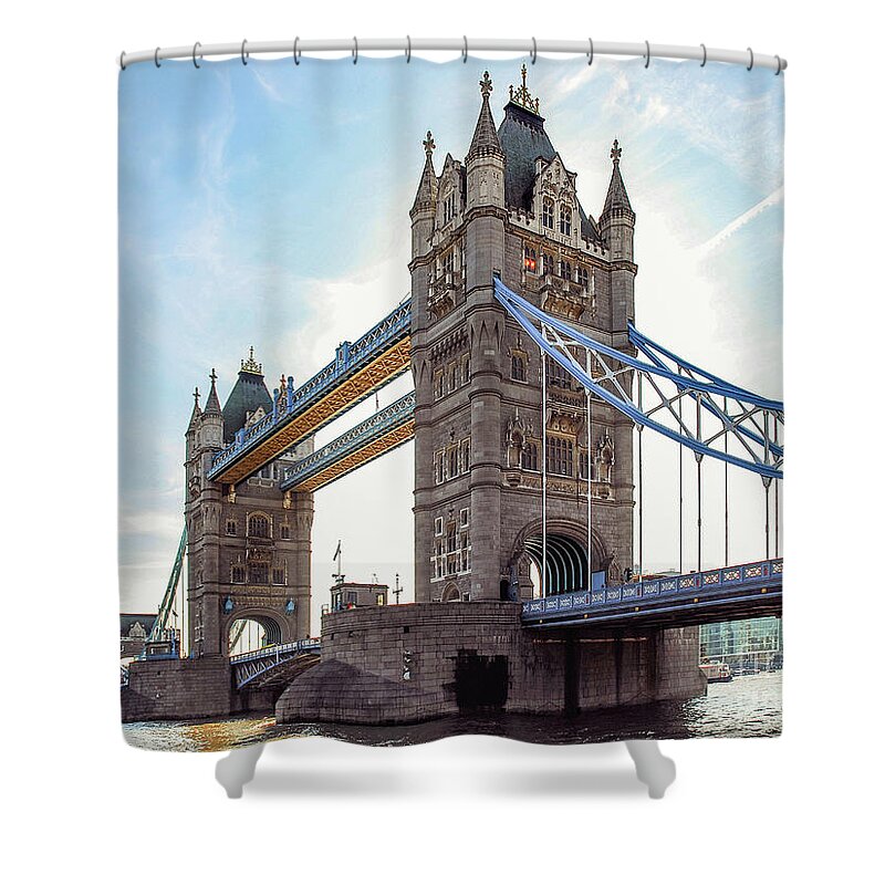 Europe Shower Curtain featuring the photograph London - The majestic Tower bridge by Hannes Cmarits