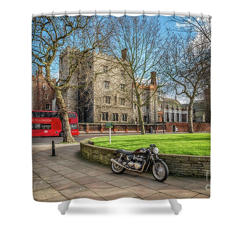 London Shower Curtain featuring the photograph London Transport by Adrian Evans