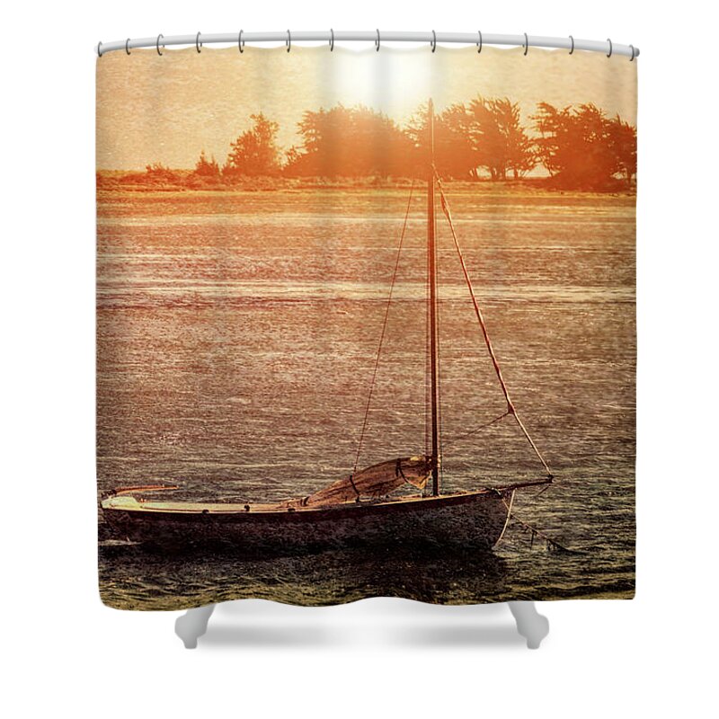 One Shower Curtain featuring the photograph Lone Boat by Garry Gay