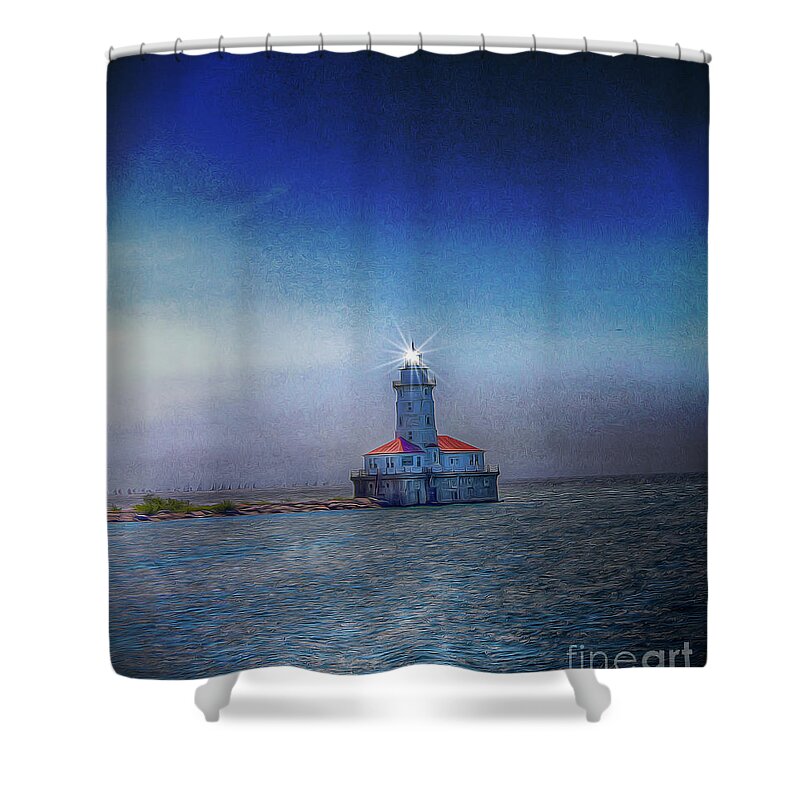 Light Shower Curtain featuring the digital art Lonely Job by Dan Stone