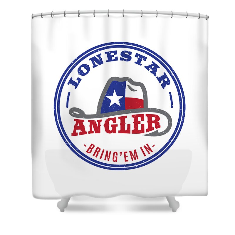 Fish Shower Curtain featuring the digital art Lonestar Angler by Kevin Putman