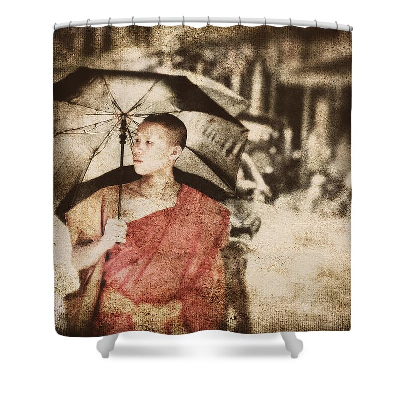 Buddha Shower Curtain featuring the photograph Long Ago in Luang Prabang by Cameron Wood