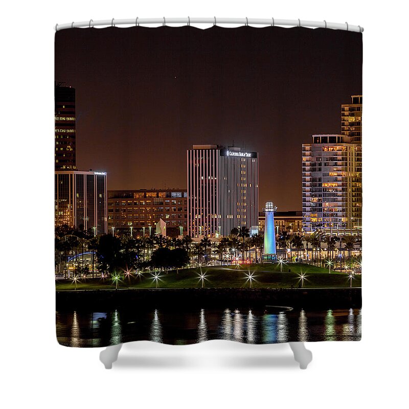 Rainbow Lagoon Shower Curtain featuring the photograph Long Beach A Chip in Time color by Denise Dube