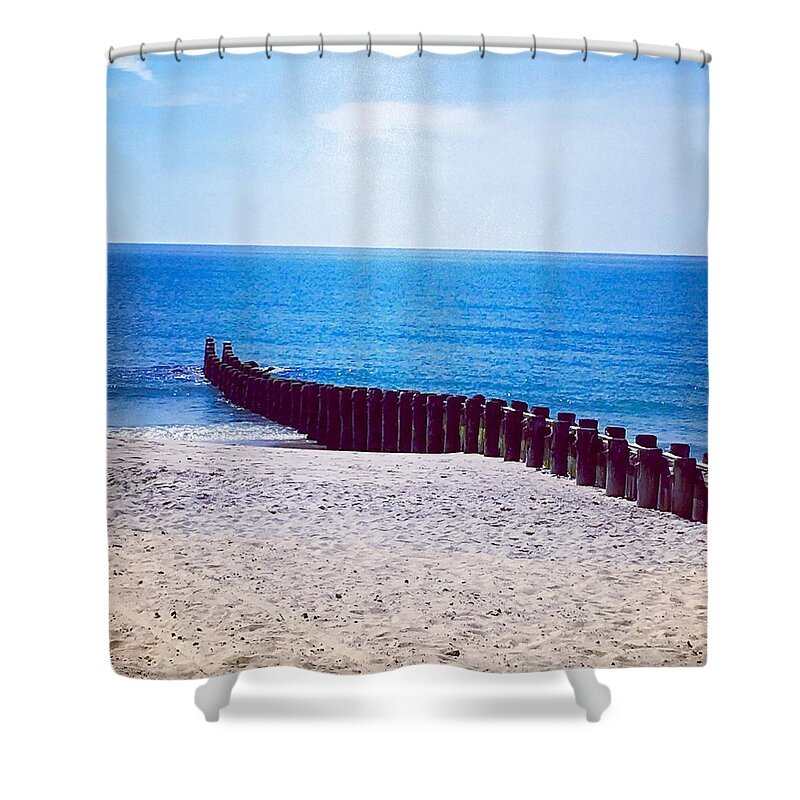 Lbi Prints Shower Curtain featuring the photograph Long Beach Island dreaming by Dottie Visker