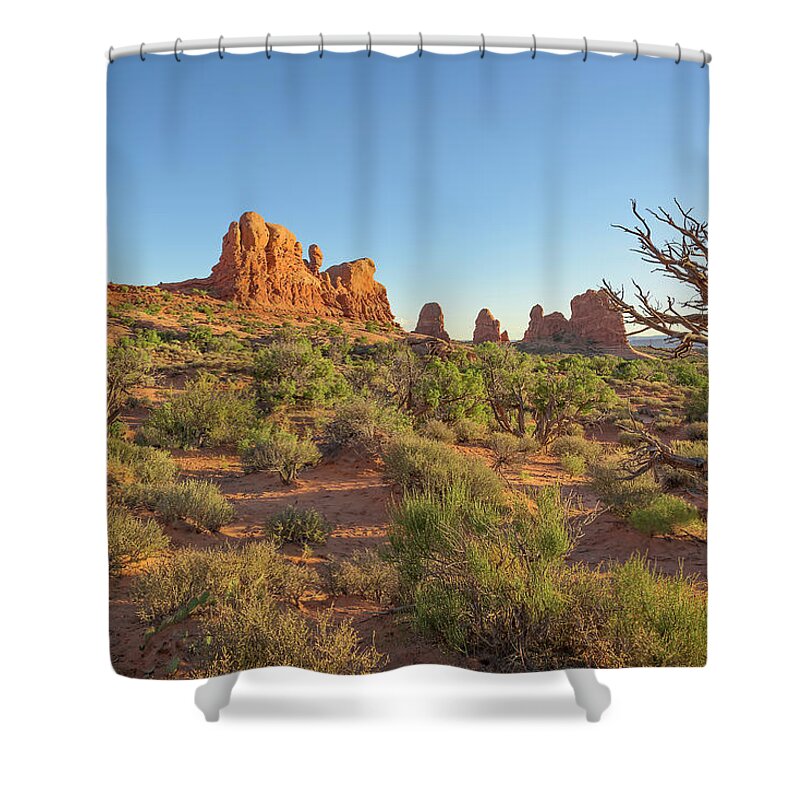 Arches National Park Shower Curtain featuring the photograph Long Evening Shadows by Jim Thompson