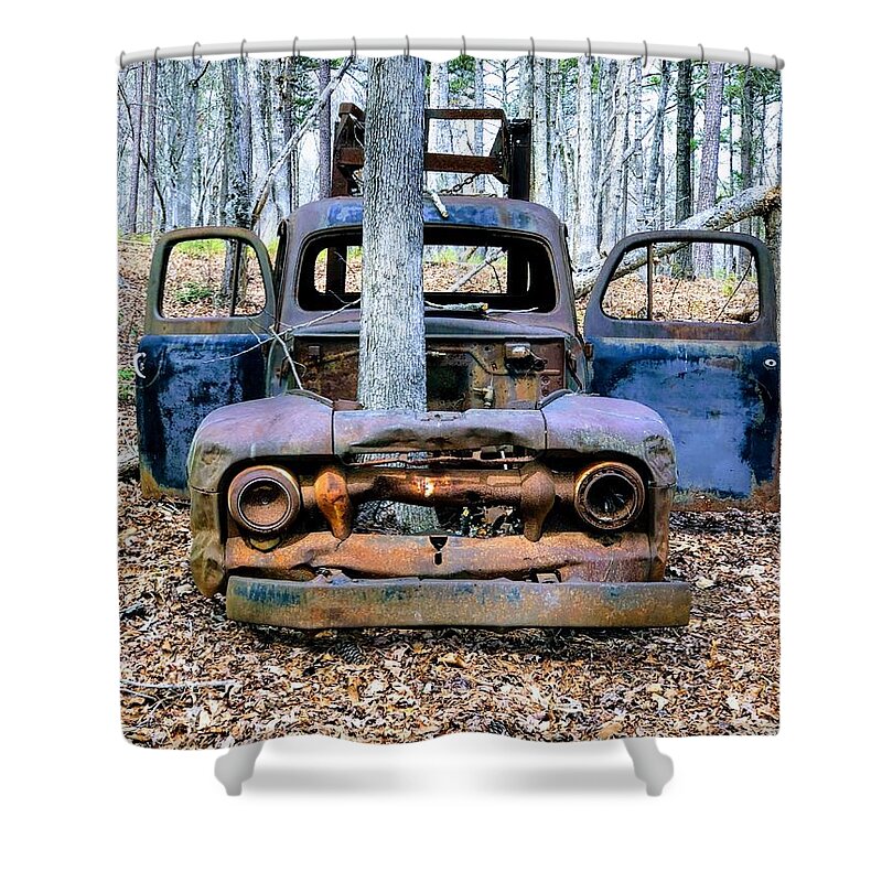 Old Car Shower Curtain featuring the photograph Long forgotten by Rick Nelson