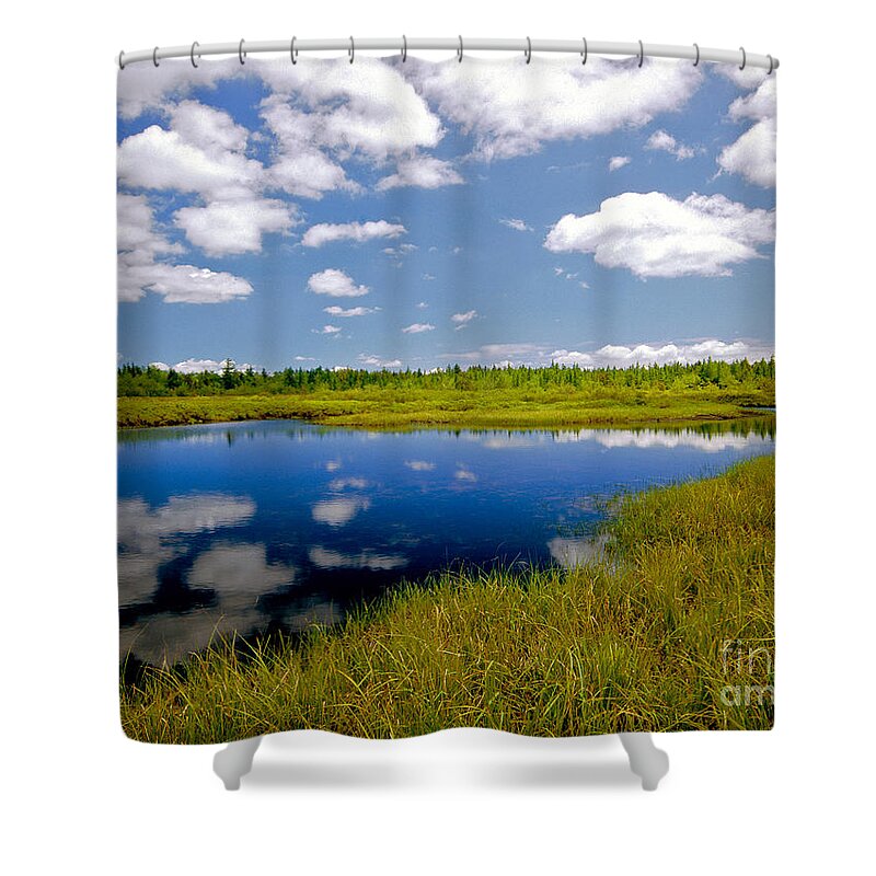 Allegheny Plateau Shower Curtain featuring the photograph Long Pond by Michael P Gadomski