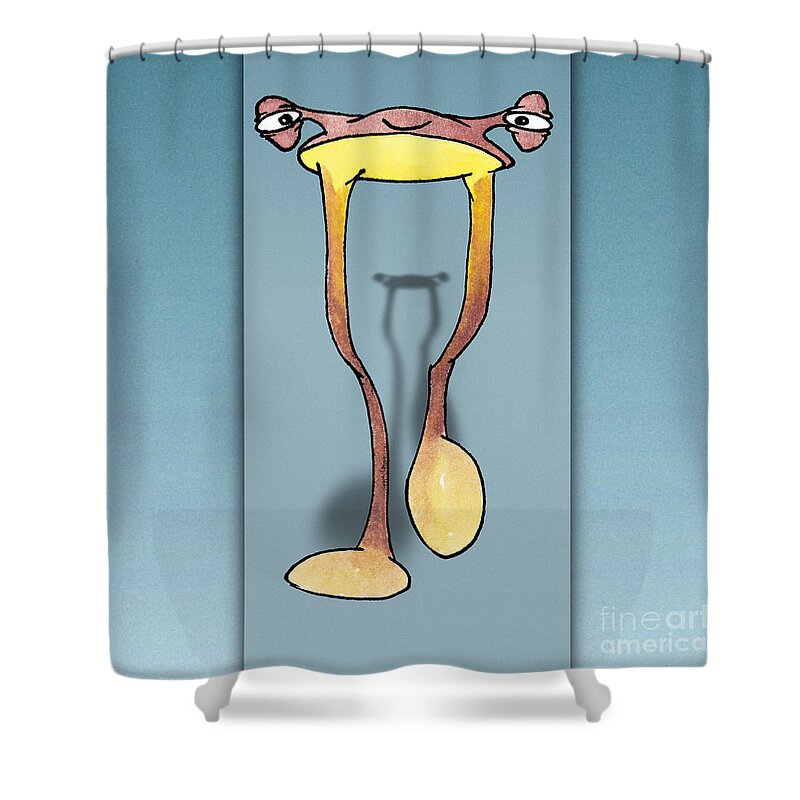 Art Shower Curtain featuring the digital art Long Tall Shadow by Uncle J's Monsters