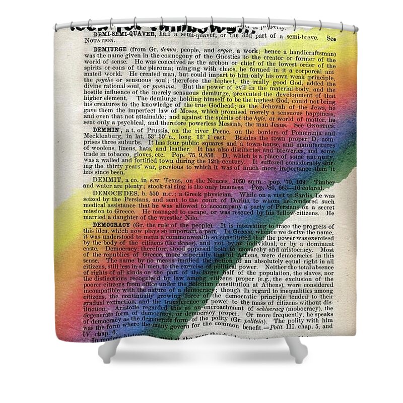 Antique Pages Shower Curtain featuring the painting Look for Rainbows by Maria Hunt