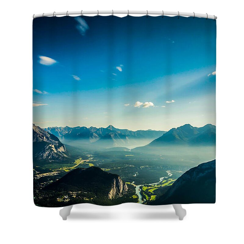Mountain Shower Curtain featuring the photograph Look From The Top by Britten Adams