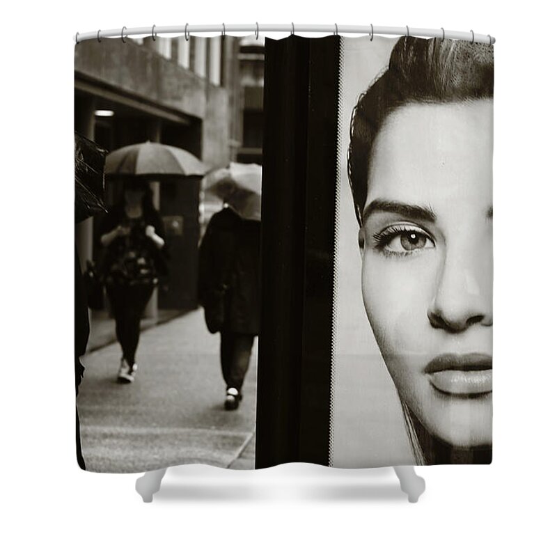 Street Photography Shower Curtain featuring the photograph Looking for your eyes by J C