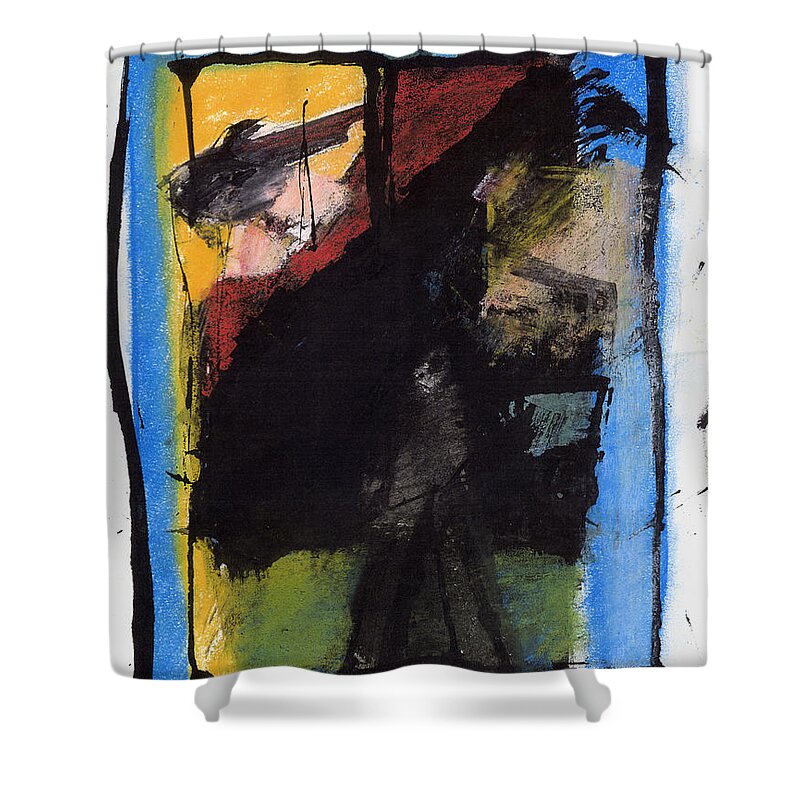 Painting Shower Curtain featuring the pastel Looking From The Night Into The Day by JC Armbruster